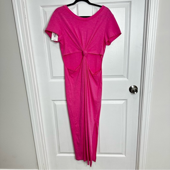 LNA The Mayer T-Shirt Dress Cutouts Knot Pink NWT New Medium - Picture 9 of 11